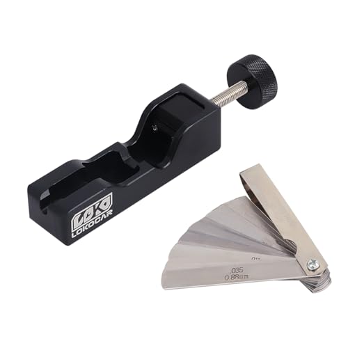 LokoCar Universal Spark Plug Gap Tool with 32 Blades Steel Feeler Gauge Fits for Most 10mm 12mm 14mm 16mm Spark Plugs Black