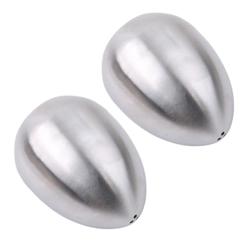 Cabilock 2pcs Stainless Steel Egg Shaped Seasoning Dispensers Silver Condiment Holders for Sugar Toothpicks Chicken Essence Monosodium for Home Use and Contemporary Decor