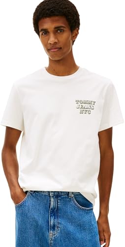 Tommy Jeans TJM Slim Entry Bills SS tee Dm0Dm22321 Camiseta S/S, White (Ecru), XXL para Hombre