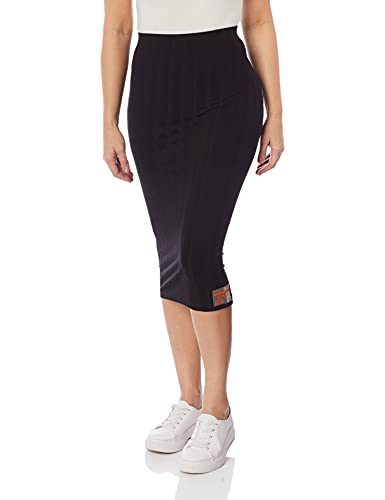 Saia Midi Canelada, Colcci, Feminino, Preto, P