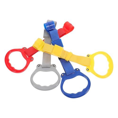 WESIEVYA Lot de 4 Anneaux de Traction Réglables pour Bébé Poignées en PP et Nylon Accessoires pour Parc et Lit Bébé Soutien Stable pour Apprendre à Se Tenir Debout et Aide à la Marche