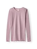 Dilling Pointelle Langarmshirt für Kinder aus Wolle und Seide - Kirschblüte 98/104