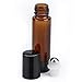 Glass Roller Bottles, 24 Pack 10 ml Amber Essential Oil Roller Bottles with Stainless Steel Roller Balls (3 Dropper, 6 Extra Roller Balls, 2 Bottle Opener)