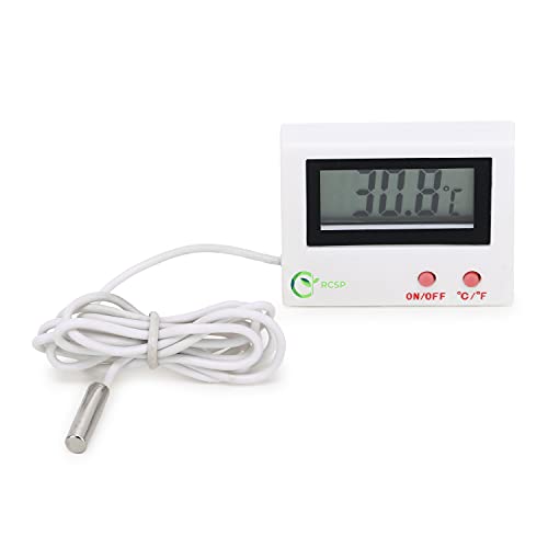 RCSP Plastic Digital Refrigerator Thermometer | Waterproof Thermometer with Large LCD Display For Cold Freezer & Fridge | Portable Thermometer for Indoor & Outdoor with Temperature Sensor