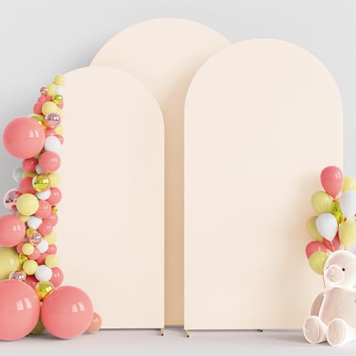Wokceer Arch Backdrop Cover Beige Covers Stretchy Backdrop 7.2FT,6.6FT,6FT