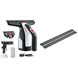 Bosch Home and Garden Akku Fenstersauger GlassVAC (USB Ladegerät, mit Mikrofasertuch, 2 x Aufsatz, 3,6 Volt, 2,0 Ah), Schwarz/Rot/Silber & Bosch große Ersatz-Auflageschiene (2 Stück) F016800550 Bosch Home and Garden Akku Fenstersauger GlassVAC (USB Ladegerät, mit Mikrofasertuch, 2 x Aufsatz, 3,6 Volt, 2,0 Ah), Schwarz/Rot/Silber & Bosch große Ersatz-Auflageschiene (2 Stück) F016800550