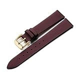 Puasny Cinturino per orologio da donna in pelle satinata spazzolata con sgancio rapido - Cinturino di ricambio sottile da 12 mm e 14 mm,Gelso Giallo 1,12 millimetri