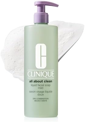 Clinique All About Clean Liquid Facial Soap Mild | Gentle Face Cleanser For Dry Combination Skin | Type 2 Face Wash | Step 1 in 3-Step Skin Care Routine