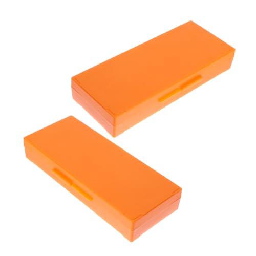 Cabilock 2pcs Boxes Reusable Slides Boxes Organizer Container Organiser Reusable Slide Case Microscope Accessories Laboratory Supply Microscope Slide Storage Tray Orange Abs