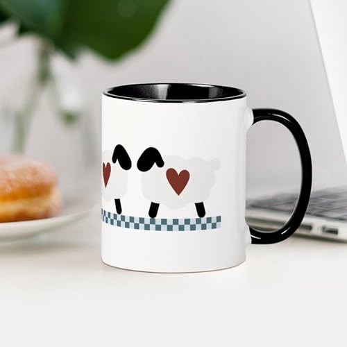 Taza de cerámica 11 oz con borde de ovejas miniatura 4