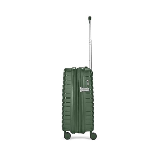 Skybags Float Max 55 Cms Small Cabin Polypropylene Hardshell Sided Luggage/Suitcase/Inline Expandable Trolley Bag- Green
