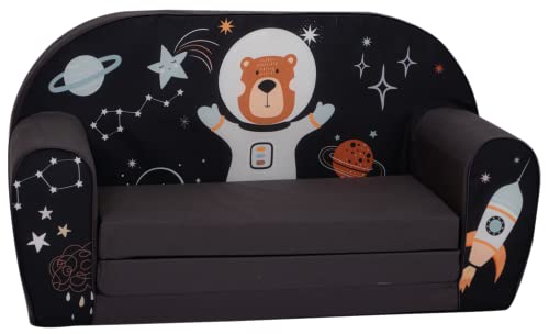 Delsit Kindersofa zum Ausklappen - Kinder Sofa mit Schaumstofffüllung - Sofa Kinder mit Abnehmbarem Bezug - Kindermöbel Kindersofa Jungen - Kindercouch - 9 Monate bis 4 Jahre - DT2-23048