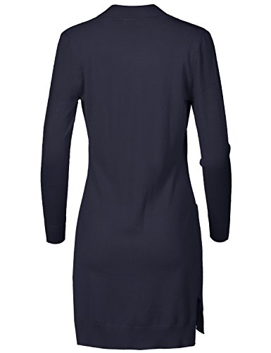 Women's Solid Soft Stretch Long-line Long Sleeve Open Front Knit Cardigan3