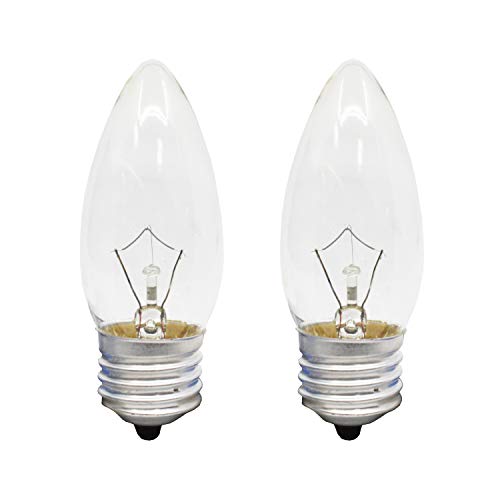 Kingman Decorative Blunt Tip Incandescent Light Bulb Regular Base (2 Bulbs) 40W 120V #TOP1