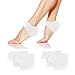 Molain Silicone tallone gel traspirante protezione del tallone anti-screpolatura custodia per calzini lavabile riutilizzabile per alleviare la pressione del piede (2 paia (senza foro + foro) e bianco)