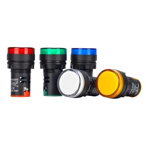 16MM 22MM LED indicador electrónico de potencia lámpara de luz de señal AC DC 12V 24V 110V 220V 380V(22MM,GREEN_AC 220V)
