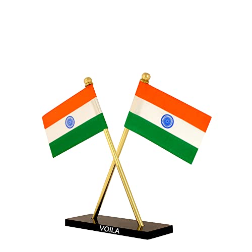 Image of VOILA Indian Cross Design Flags For Car Dashboard