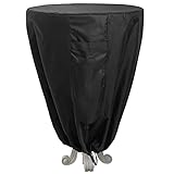 MEWTOGO 600D Black Oxford Cloth Birdbath Cover- PVC Coating Fountain Covers for Winter with Vent for Protecting Fountains Bird Baths(Top Diameter 23.6'' Height 31.5'')