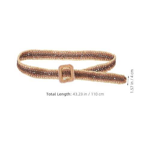 LOGOFUN 2PCS Raffia Belt Woven Adjustable Waistband Lightweight Fashion Accessory for Women Summer Vacation Dresses Skirt Supplies3