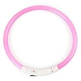 Collar Luminoso- Collar luminoso para mascotas con tubo de silicona recargable, para que pueda ver claramente a su perro en la noche oscura para garantizar su seguridad.
