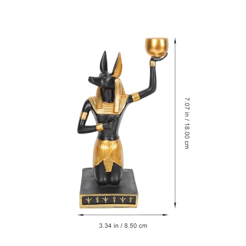 Bougeoir Anubis rétro noir pour sublimer votre table de Noël - 3