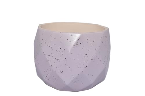 Generic 5'' Geometric Diamond Shape Speckled Ceramic Planter Pot (Lavender Purple)