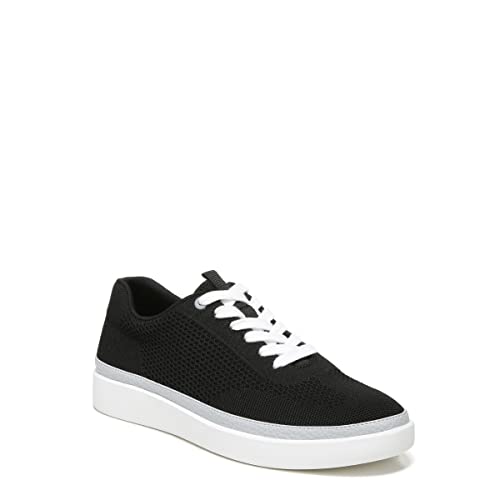Vionic Women's Essence Galia Lace Up Sneakers- Supportive Ladies Casual Shoes that Includes a Built-in Arch Support Orthotic Insole Black Knit 8 Medium