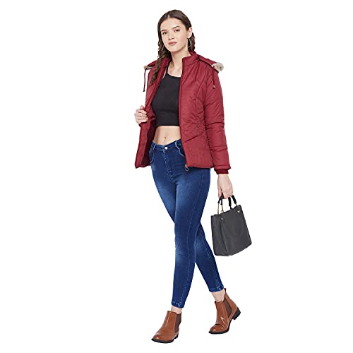 Image of VERO AMORE Women's Black winter wear full sleeve solid parka Jacket-2072A