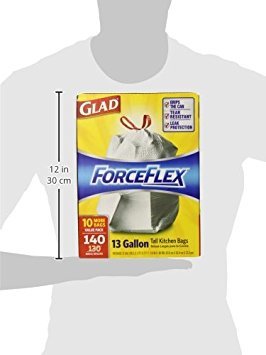 Glad Tall Kitchen Trash Bags, 13 Gal, 140 Ct
