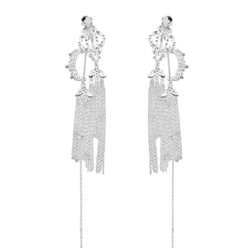 Collier à pompons scintillant et pendentif style chinois pour femme habillée