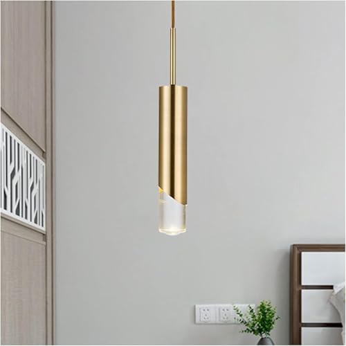 Lustre chevet LED lumière douce tête unique or pour projet architectural