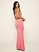 VANCOL Women's Cutout Backless Maxi Dress Sexy Sleeveless Tight Slip Spaghetti Strap Long Dresses Pink