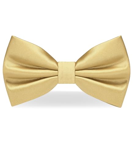 RBOCOTT Champagne Gold Bow Tie Adjustable Bowtie for Men Wedding Party(10)