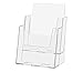Marketing Holders Brochure Holder for 6 Inch Bifold Brochures Booklets and Flyers Clear Countertop Take One Double Pocket 2 Tiered Organizer