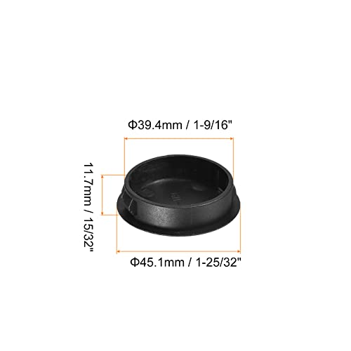 Image of uxcell 1-9 /16 inch Plastic Hole Plugs, 26Pcs Flush Type Panel Round Snap in Fastener Knockout Locking Plugs for Furniture Insert End Caps Panels, Black