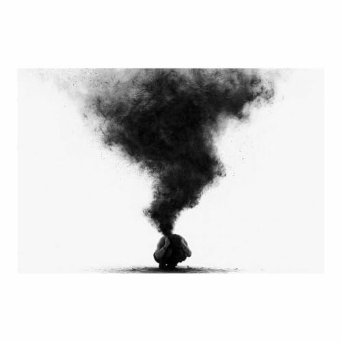 Affiche noir et blanc homme triste HOQIU - Toile murale premium de 60x80cm