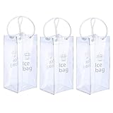 Matériel: Ces sacs à vin glacés transparents pliables, sont faits de matériaux en PVC, durables et imperméables, non toxiques et insipides, assez forts pour contenir de la glace et des boissons