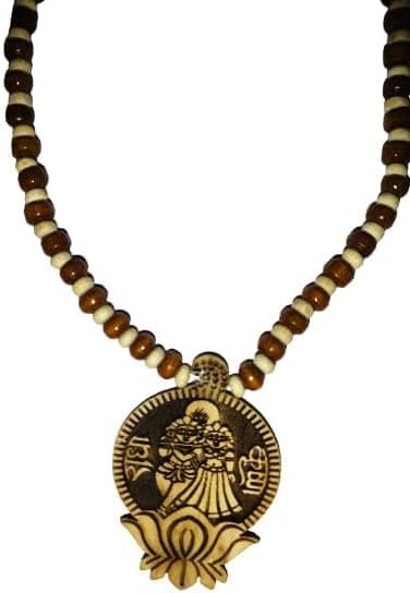 Tulsi Mala original contre le stress avec perles épaisses Shri Radha Krishna