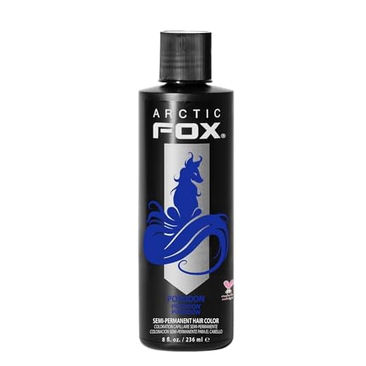 ARCTIC FOX Vegan and Cruelty-Free Semi-Permanent Hair Color Dye (8 Fl Oz, POSEIDON)