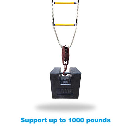 Aoneky 5.9 ft Nylon Climbing Rope Ladder for Kids or Adult - Playground Hanging Ladder for Swing Set - Tree Ladder Toy for Boys Children Aged 6-12 Years Old