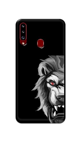 Image of Plastic Printfidaa Printed Hard Back Cover Case For Samsung Galaxy A20S Back Cover (Angry Lion) -112, Multicolor