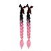 Eaaxup 2 Psc Black Pink Helmet Pigtail with Detachable Suction Cup Motorcycle Helmet Ponytail Bicycle Helmet Braids Hair Tails for Any Helmets Decorations Many Colors (Helmet not Included)