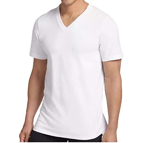T-shirt col en V homme Jockey Generation blanc pour costume ou détente