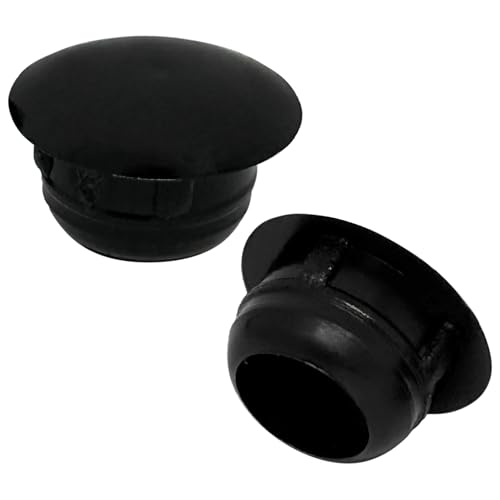 Image of (Pack of 20) Jet Black Plastic Hole Plugs 0.51 inch x 0.39 inch (13 x 10 mm), Drill Hole Cover Caps, Furniture Hole Plug, Screw Hole Plugs