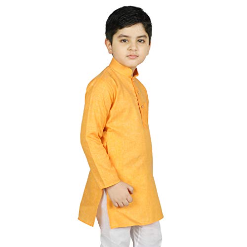Image of SG YUVRAJ Kids Solid Cotton Kurta For Boys