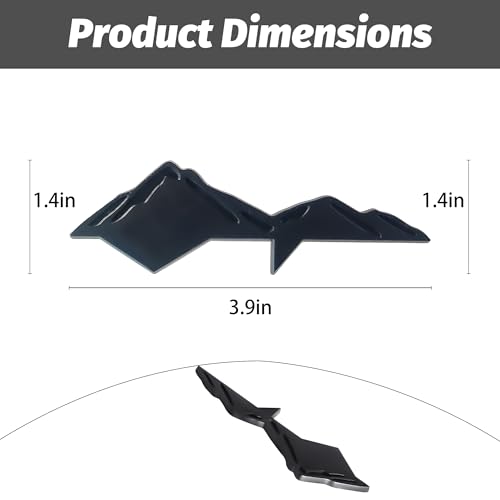 Image of Mountain Emblem for 2016-2023 Tacoma, 2 Pcs Mountains Graphic Logo Badge, Trunk Mountain Logo Emblem, Car Exterior Accessories (Matte Black)