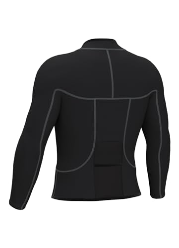 image for Hevto Men Wetsuits Tops 2mm Neoprene Jacket with Pocket Long Sleeve Su