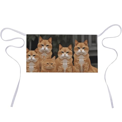 Tablier court imperméable résistant aux taches tissu Oxford orange