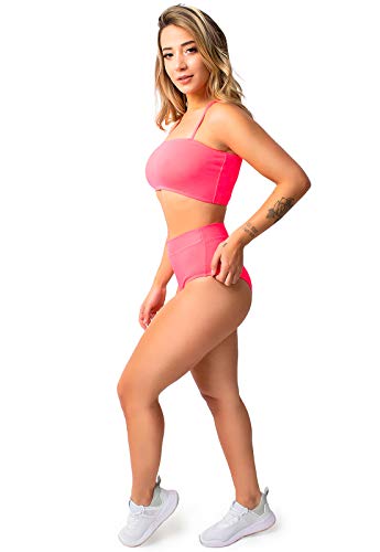 Biquíni Top Faixa Cintura Alta Neon (G)
