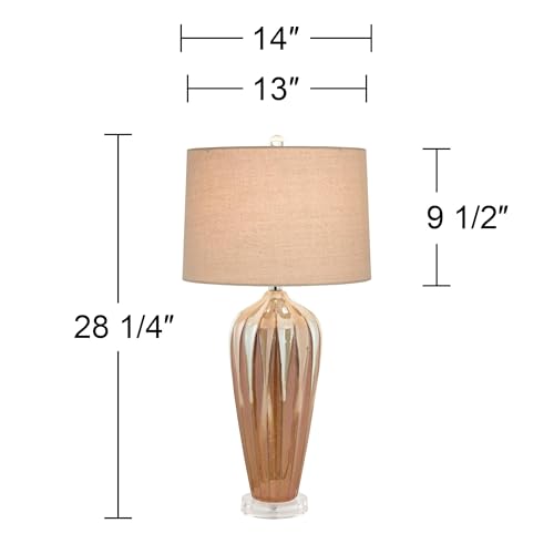 Lámpara de Mesa de Noche de Cerámica con Pantalla Beige 28.25" miniatura 4
